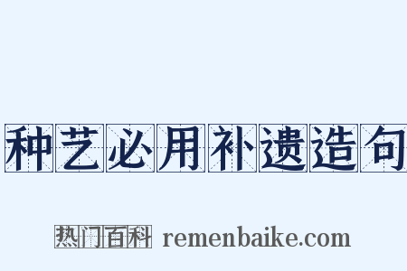 种艺必用补遗造句是什么意思的图片